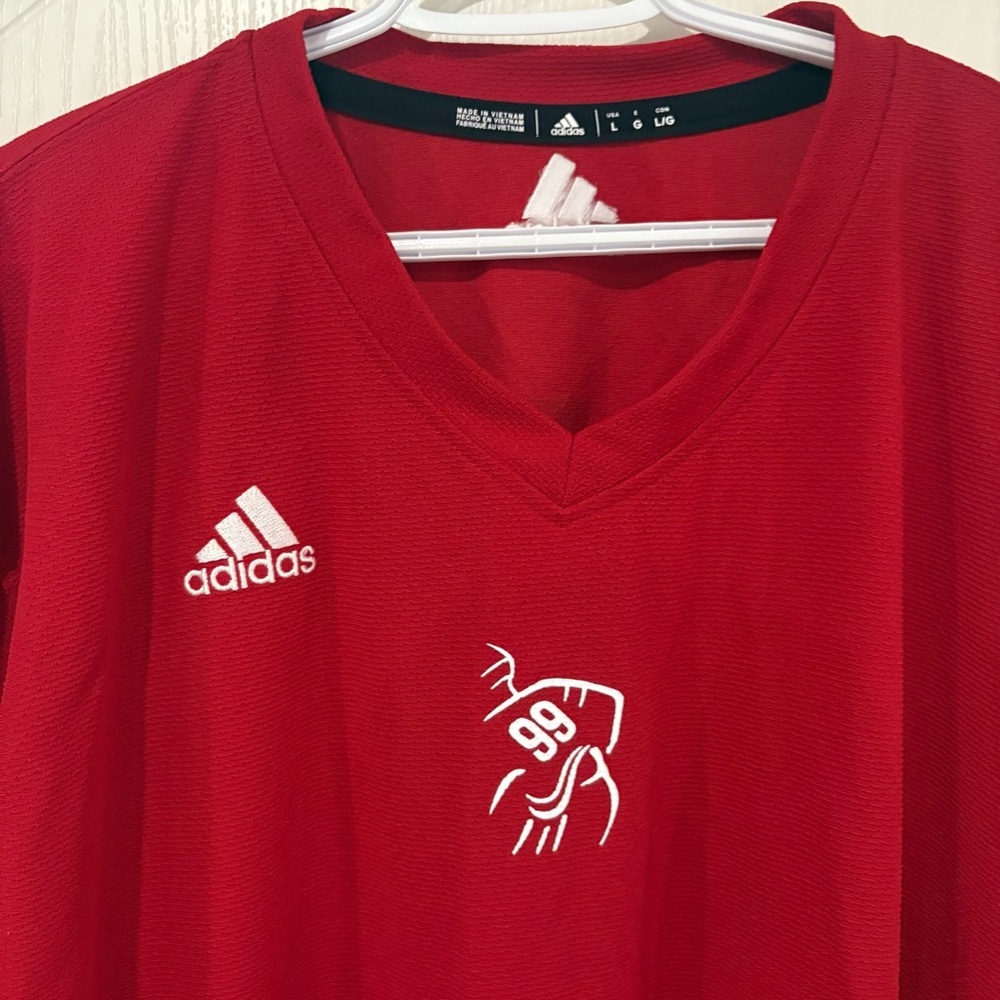 Adidas Wayne Gretzky 99 Hockey School Red Jersey Practice Shirt‎ Large XL P2P 27 - Picture 6 of 7